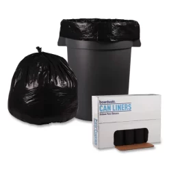 Boardwalk Recycled Low-Density Polyethylene Can Liners, 45 Gal, 1.2 Mil, 40" X 46", Black, 10 Bags/Roll, 10 Rolls/Carton -Professional cleaning tool store 7eb3111cd286e4992a9098214244bc0312