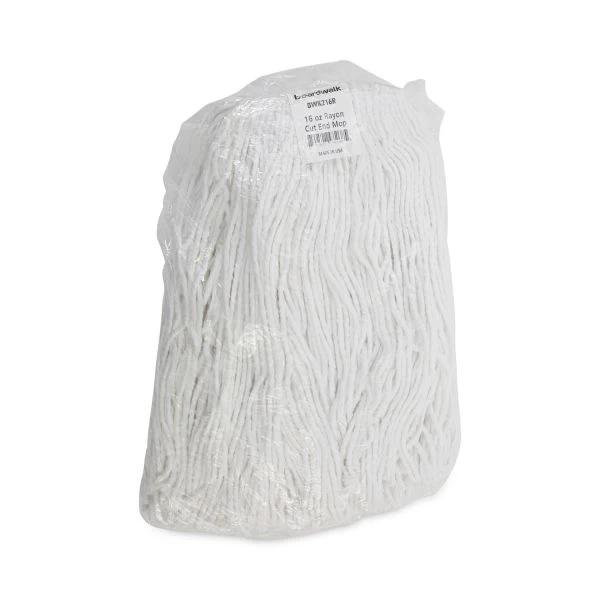 Boardwalk Premium Cut-End Wet Mop Heads, Rayon, 16oz, White, 12/Carton 8 Boardwalk Premium Cut-End Wet Mop Heads, Rayon, 16oz, White, 12/Carton - Image 8
