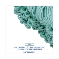 Boardwalk EcoMop Looped-End Mop Head, Recycled Fibers, Extra Large Size, Green, 12/CT -Professional cleaning tool store 7fc04c134df40bce96d6235af13a9cd998