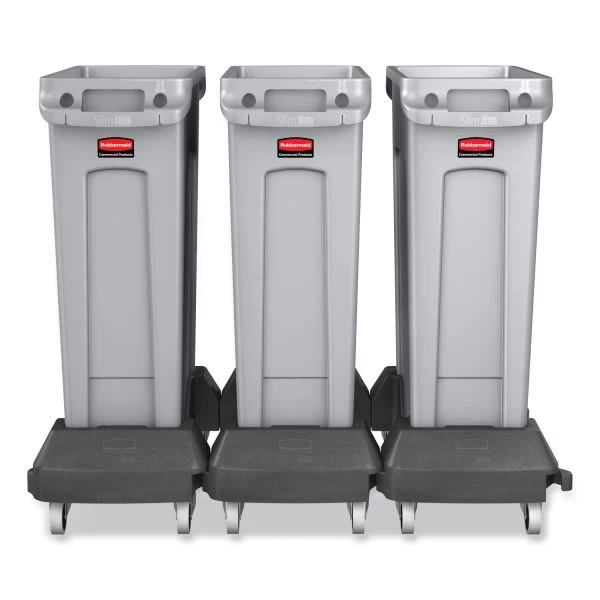Rubbermaid Commercial Slim Jim With Venting Channels, 23 Gal, Plastic, Gray 5 Rubbermaid Commercial Slim Jim With Venting Channels, 23 Gal, Plastic, Gray - Image 5