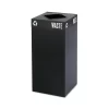 Safco Public Square Trash Container, Square, Steel, 31gal, Black