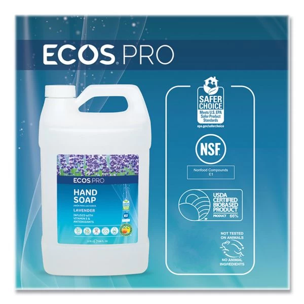 ECOS PRO Liquid Hand Soap, Lavender Scent, 1 Gal Bottle 2 ECOS PRO Liquid Hand Soap, Lavender Scent, 1 Gal Bottle - Image 2