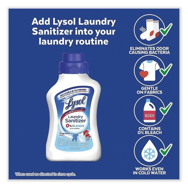 LYSOL Brand Laundry Sanitizer, Liquid, Crisp Linen, 41 Oz, 6/Carton 3 LYSOL Brand Laundry Sanitizer, Liquid, Crisp Linen, 41 Oz, 6/Carton - Image 3