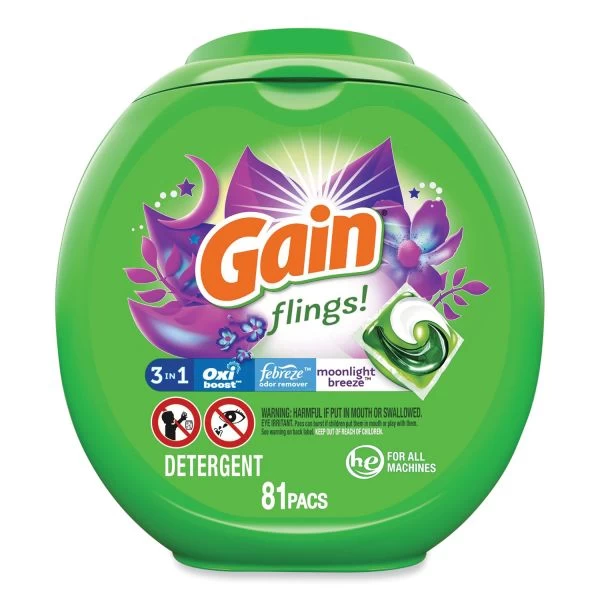 Gain Flings Detergent Pods, Moonlight Breeze, 81 Pods/Pack 1 Gain Flings Detergent Pods, Moonlight Breeze, 81 Pods/Pack