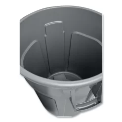 Rubbermaid Commercial Vented Round Brute Container, 55 Gal, Plastic, Gray -Professional cleaning tool store 83c520829ac70d0ab32d338d8f04c322fd
