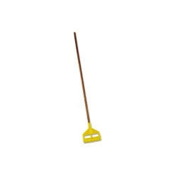 Rubbermaid Commercial Invader Wood Side-Gate Wet-Mop Handle, 54", Natural/Yellow
