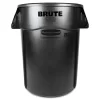Rubbermaid Commercial Vented Round Brute Container, 44 Gal, Plastic, Black