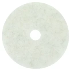 3M Ultra High-Speed Natural Blend Floor Burnishing Pads 3300, 20" Diameter, White, 5/Carton