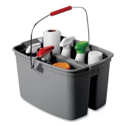 Rubbermaid Commercial 19 Quart Double Utility Pail, Plastic, Gray, 18 X 14.5 X 10 -Professional cleaning tool store 8508fc7488fc4834d27e274c0d16d3e4a7