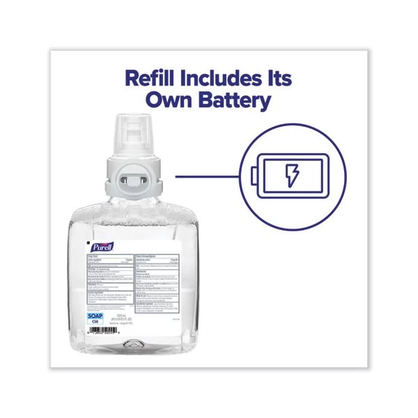 PURELL CS8 Soap Dispenser, 1,200 ML, 5.79 X 3.93 X 10.31, White 3 PURELL CS8 Soap Dispenser, 1,200 ML, 5.79 X 3.93 X 10.31, White - Image 3