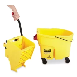 Rubbermaid Commercial WaveBrake 2.0 Bucket/Wringer Combos, Side-Press, 26 Qt, Plastic, Yellow -Professional cleaning tool store 85c25f3af9ab3ae1990ca905d92889d062