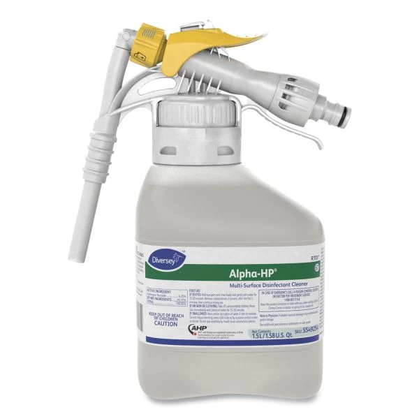 Diversey Alpha-HP Multi-Surface Disinfectant Cleaner, Citrus Scent, 1.5 L RTD Spray Bottle, 2/Carton 4 Diversey Alpha-HP Multi-Surface Disinfectant Cleaner, Citrus Scent, 1.5 L RTD Spray Bottle, 2/Carton - Image 4