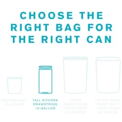 Highmark Tall 0.9 Mil Drawstring Kitchen Trash Bags, 13 Gallon, 27.375" X 24", White, Box Of 120 -Professional cleaning tool store 87d93e953f599c4f95c7cb3695c02255ba