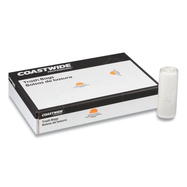 Coastwide Professional High-Density Can Liners, 33 Gal, 16 Mic, 33" X 40", Natural, 25 Bags/Roll, 10 Rolls/Carton 2 Coastwide Professional High-Density Can Liners, 33 Gal, 16 Mic, 33" X 40", Natural, 25 Bags/Roll, 10 Rolls/Carton - Image 2