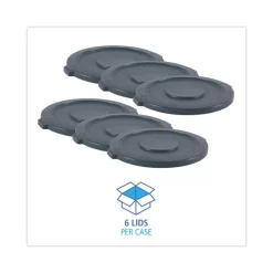 Boardwalk Lids For 32 Gal Waste Receptacle, Flat-Top, Round, Plastic, Gray -Professional cleaning tool store 88c3fbace7551e3cd0ed0b9a3ddd97bb58