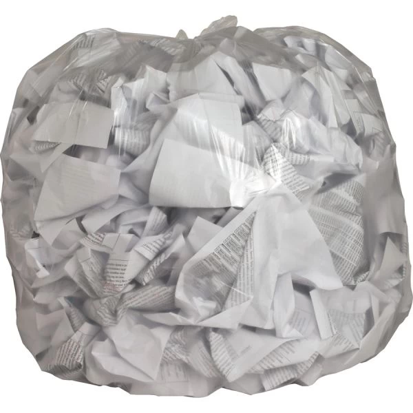 Genuine Joe 45 Gallon Trash Bags, Clear, Low-Density, 0.60 Mil Thickness, 250/Pack 1 Genuine Joe 45 Gallon Trash Bags, Clear, Low-Density, 0.60 Mil Thickness, 250/Pack
