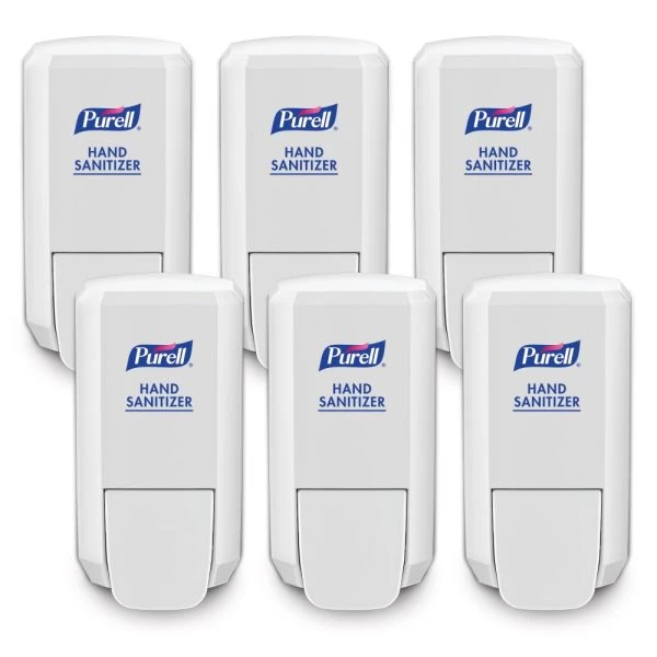 Purell CS2 Push-Style Hand Sanitizer Dispensers, White, Case Of 6 Dispensers 1 Purell CS2 Push-Style Hand Sanitizer Dispensers, White, Case Of 6 Dispensers