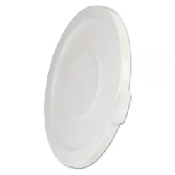 Rubbermaid Commercial BRUTE Self-Draining Flat Top Lids For 32 Gal Round BRUTE Containers, 22.25" Diameter, White