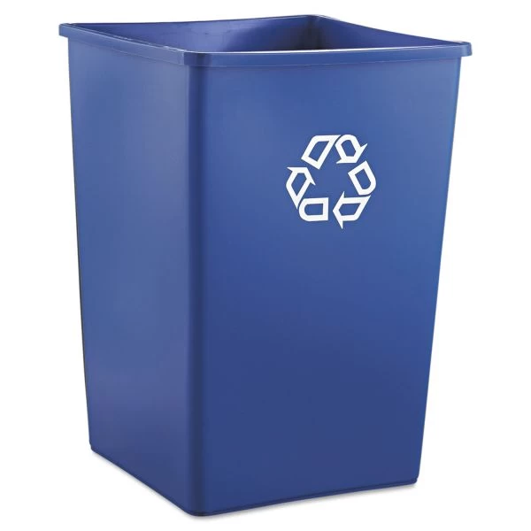 Rubbermaid Commercial Square Recycling Container, 35 Gal, Plastic, Blue 1 Rubbermaid Commercial Square Recycling Container, 35 Gal, Plastic, Blue