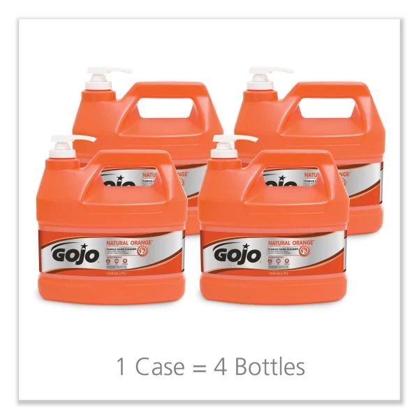 GOJO NATURAL ORANGE Pumice Hand Cleaner, Citrus, 1 Gal Pump Bottle, 4/Carton 8 GOJO NATURAL ORANGE Pumice Hand Cleaner, Citrus, 1 Gal Pump Bottle, 4/Carton - Image 8
