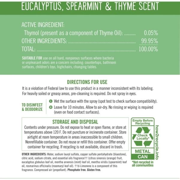 Seventh Generation Disinfectant Sprays, Eucalyptus/Spearmint/Thyme, 13.9 Oz Spray Bottle, 8/Carton 2 Seventh Generation Disinfectant Sprays, Eucalyptus/Spearmint/Thyme, 13.9 Oz Spray Bottle, 8/Carton - Image 2