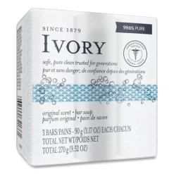 Ivory Individually Wrapped Bath Soap, Original Scent, 3.1 Oz Bar, 72/Carton