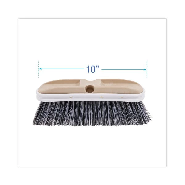 Boardwalk Polystyrene Vehicle Brush With Vinyl Bumper, Black/White Polystyrene Bristles, 10" Brush 4 Boardwalk Polystyrene Vehicle Brush With Vinyl Bumper, Black/White Polystyrene Bristles, 10" Brush - Image 4