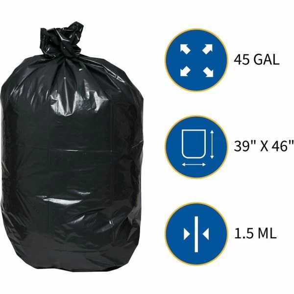 Genuine Joe Heavy-Duty 45 Gallon Trash Bags 7 Genuine Joe Heavy-Duty 45 Gallon Trash Bags - Image 7