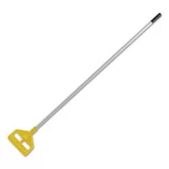 Rubbermaid Commercial Invader Aluminum Side-Gate Wet-Mop Handle, 60", Gray/Yellow