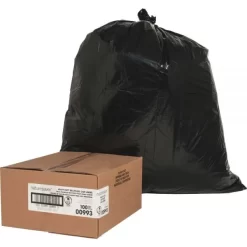 Nature Saver 33 Gallon Trash Bags, Black, Low-Density, 1.65 Mil, 100/Carton -Professional cleaning tool store 9142145a27f62925b65415d8d17f1a339c