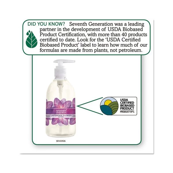 Seventh Generation Natural Hand Wash, Lavender Flower And Mint, 12 Oz Pump Bottle, 8/Carton 2 Seventh Generation Natural Hand Wash, Lavender Flower And Mint, 12 Oz Pump Bottle, 8/Carton - Image 2