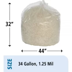 Skilcraft Heavy Duty 34 Gallon Trash Bags, Clear, Low-Density, 1.25 Mil, 32" X 44", 125/Box -Professional cleaning tool store 92f29bc9403d9afef9c76146af00768d6c