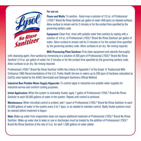 Lysol No Rinse Sanitizer (Concentrate) 8 Lysol No Rinse Sanitizer (Concentrate) - Image 8