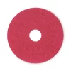 Boardwalk Standard Buffing Floor Pads, 15" Diameter, Red, 5/Carton