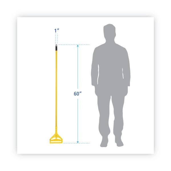 Boardwalk Quick Change Side-Latch Plastic Mop Head Handle, 60" Aluminum Handle, Yellow 6 Boardwalk Quick Change Side-Latch Plastic Mop Head Handle, 60" Aluminum Handle, Yellow - Image 6