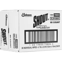 Shout Wipe And Go Instant Stain Remover, 4.7 X 5.9, Unscented, White, 80 Packets/Carton -Professional cleaning tool store 950438fc39c6461b2d68ed632f50e26633