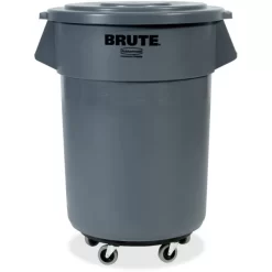 Rubbermaid Commercial BRUTE Self-Draining Flat Top Lids For 55 Gal Round BRUTE Containers, 26.75" Diameter, Gray -Professional cleaning tool store 951ac0d7aaafab8f94698168956f859b1a