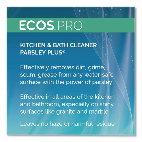 ECOS PRO Parsley Plus All-Purpose Kitchen & Bathroom Cleaner, Herbal Scent, 1 Gal Bottle 5 ECOS PRO Parsley Plus All-Purpose Kitchen & Bathroom Cleaner, Herbal Scent, 1 Gal Bottle - Image 5