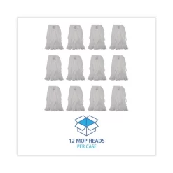 Boardwalk Mop Head, Looped, Enviro Clean With Tailband, Medium, White, 12/Carton -Professional cleaning tool store 97699e40c98870b25568aad120011166ad