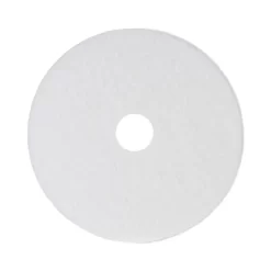 Boardwalk Standard Polishing Floor Pads, 14" Diameter, White, 5/Carton