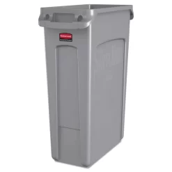 Rubbermaid Commercial Slim Jim With Venting Channels, 23 Gal, Plastic, Gray