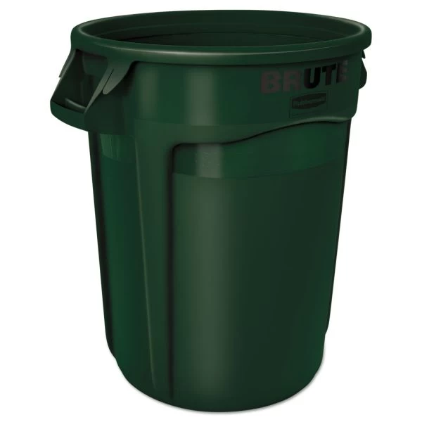 Rubbermaid Commercial Vented Round Brute Container, 32 Gal, Plastic, Dark Green 2 Rubbermaid Commercial Vented Round Brute Container, 32 Gal, Plastic, Dark Green - Image 2