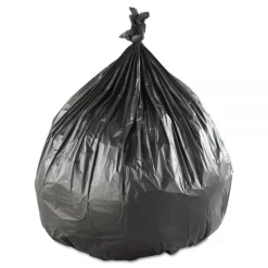 Inteplast Group High-Density Interleaved Commercial Can Liners, 45 Gal, 12 Microns, 40" X 48", Black, 25 Bags/Roll, 10 Rolls/Carton -Professional cleaning tool store 999b27b28fe65050279ac93e3c7dc80755