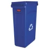 Rubbermaid Commercial Slim Jim Plastic Recycling Container With Venting Channels, 23 Gal, Plastic, Blue