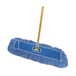 Boardwalk Dry Mopping Kit, 24 X 5 Blue Synthetic Head, 60" Natural Wood/Metal Handle