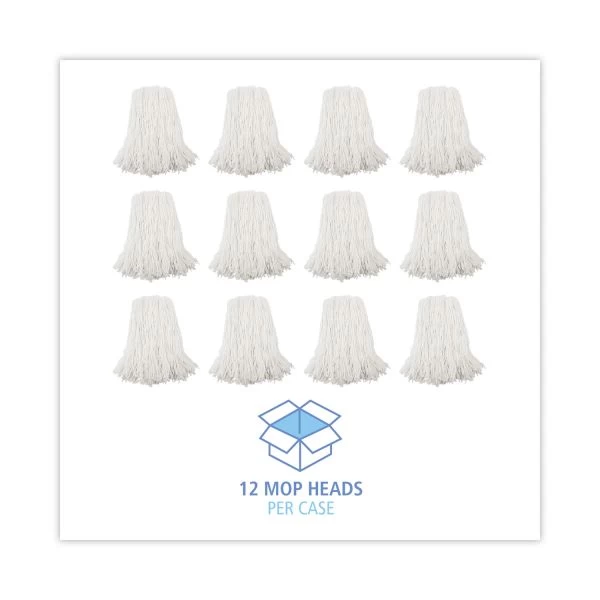 Boardwalk Premium Cut-End Wet Mop Heads, Rayon, 16oz, White, 12/Carton 6 Boardwalk Premium Cut-End Wet Mop Heads, Rayon, 16oz, White, 12/Carton - Image 6