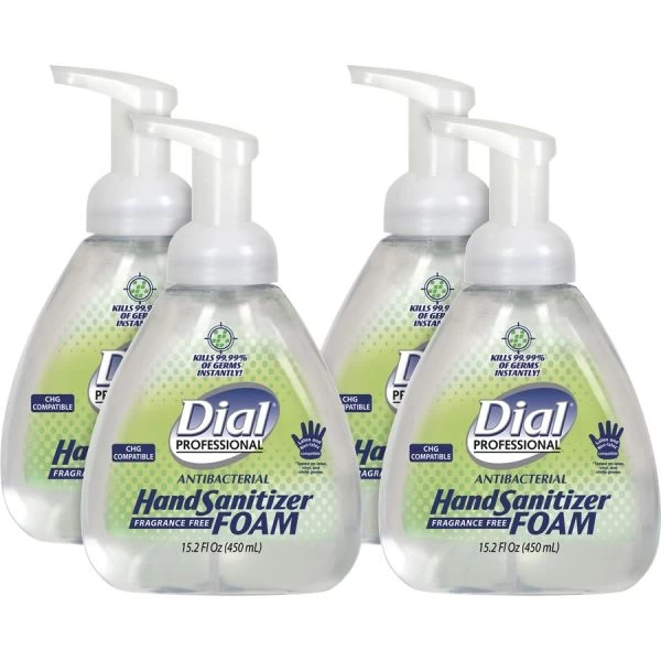 Dial Professional Antibacterial Foam Hand Sanitizer, 15.2 Oz Pump Bottle, Fragrance-Free, 4/Carton 2 Dial Professional Antibacterial Foam Hand Sanitizer, 15.2 Oz Pump Bottle, Fragrance-Free, 4/Carton - Image 2