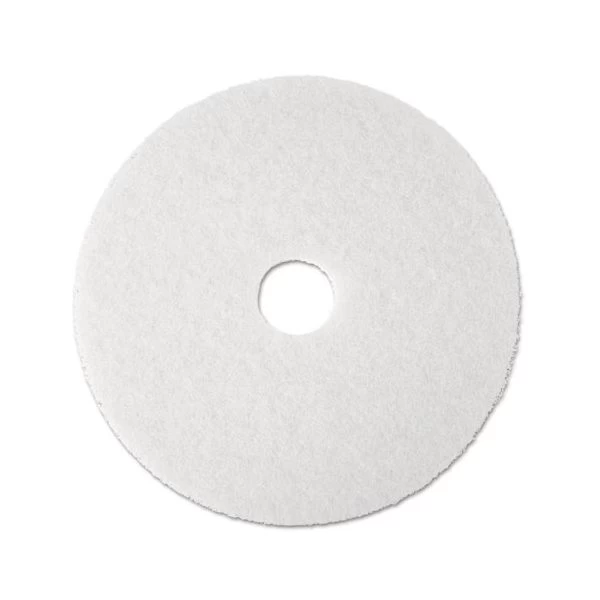 3M Low-Speed Super Polishing Floor Pads 4100, 13" Diameter, White, 5/Carton 1 3M Low-Speed Super Polishing Floor Pads 4100, 13" Diameter, White, 5/Carton
