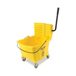 Boardwalk Pro-Pac Side-Squeeze Wringer/Bucket Combo, 8.75 Gal, Yellow/Silver