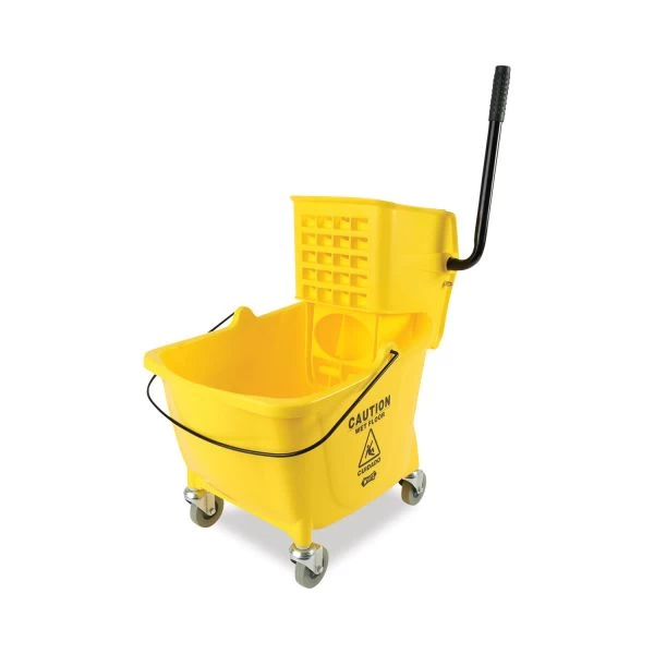 Boardwalk Pro-Pac Side-Squeeze Wringer/Bucket Combo, 8.75 Gal, Yellow/Silver 1 Boardwalk Pro-Pac Side-Squeeze Wringer/Bucket Combo, 8.75 Gal, Yellow/Silver